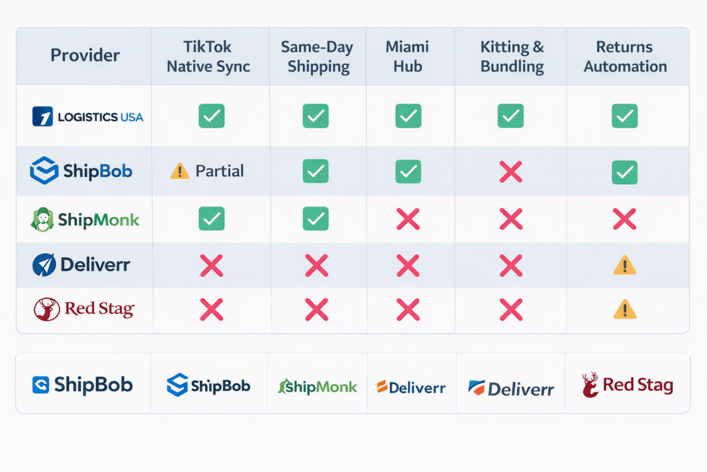 Best 3PL for TikTok Shop Sellers in the U.S. – Comparison Chart