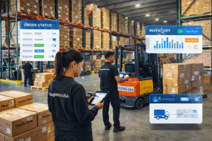 TikTok Shop fulfillment operations at iLogistics USA 3PL warehouse in Miami